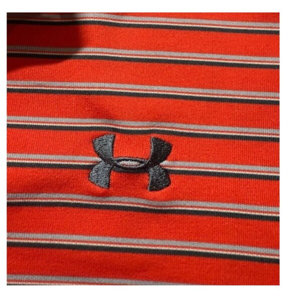 Under Armour Men’s Red Striped Polo Shirt Size Small Golf Active - Picture 4 of 6
